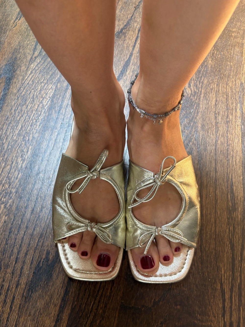 Seychelles Take Two Gold Slide Sandals